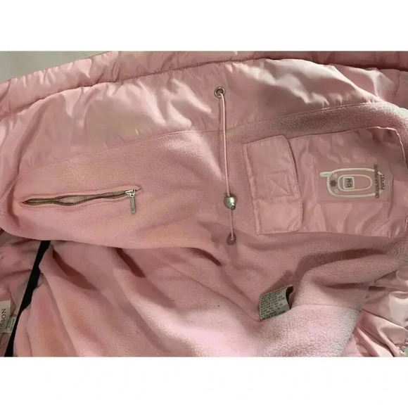 1 Madison Pink‎ puffer jacket zipper pockets/phone pocket/fox fur-Medium - Picture 8 of 10